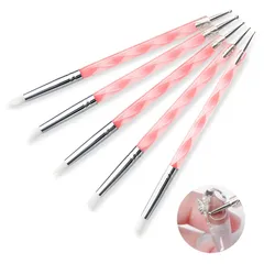 【特価セール】ネイルブラシ シリコンブラシ ドットペン 5種類セット セルフネイル シンプル 簡単 アート 自宅で ドットアート ドット棒 レジン デコ ジェル マニキュア