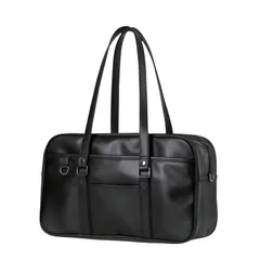 【新着商品】茶色 大容量 PU 鞄 黒 制服 JK 学生 高校生 女子 通学 スクバ 合皮 スクールバッグ [Osteenii]