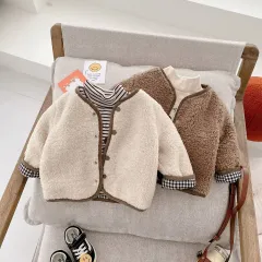 キッズ用 リバーシブルジャケット ブラウンファー(新品) サイズ80