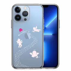 iPhone13Pro ケース クリア天の川 ハート エンジェル スマホケース 側面ソフト 背面ハード ハイブリッド