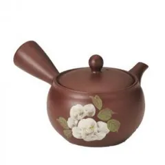 【新品・5営業日で発送】日本製 Y507 富仙作 茶泥浅ツボお茶の花 急須