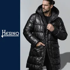 dt219●50●HERNO ヘルノ●艶感リッチ防寒●ダウンコート●脚まで真冬も暖か●メンズ●モンクレールお好きな方も●ダウンジャケット