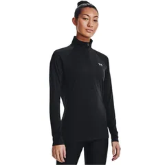 アンダーアーマー レディース トップス シャツ ハーフジップ Under Armour Reflective Tech quarter Zip Top Black ブラック