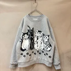 ScoLar スカラー 猫柄 スウェットプルオーバー M 杢グレー レディース 裏起毛 美品 USEDのサムネイル