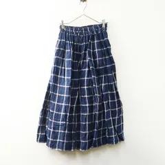 未使用 洗える イチアンティークス リネン チェック柄 フレアロングスカート メルカリ