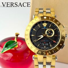 稼動品✨ VERSACE 時計 腕時計 クロノグラフ デイト ゴールド 980 