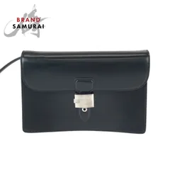 美品 Dunhill ダンヒル ブラック 黒 シルバー金具 レザー セカンドバッグ クラッチバッグ メンズ 600018【中古】