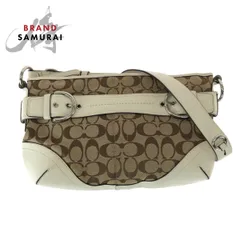 COACH コーチ シグネチャー ブラウン ベージュ ホワイト C0968-F07077 ショルダーバッグ メッセンジャーバッグ レディース 600275【中古】