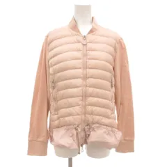 モンクレール MONCLER MAGLIA CARDIGAN ダウンジャケット S ジップアップ 切替 ロゴ フリル ピンク /AE ■GY19