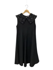 ルネ 6432240 ワンピース 36 ブラック ニット フラワー 刺繍 パール IT29B1PQRLSM