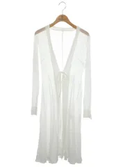 スーパービューティー ロングカーディガン 42 ホワイト スパンコール ビジュー 刺繡 グログランテープ ITCLSA958RUW