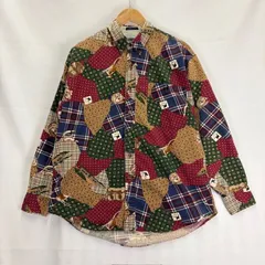 90s CHAPS RALPH LAUREN レア柄プリント ボタンダウン 長袖シャツ サイズⅬ 08021102 01