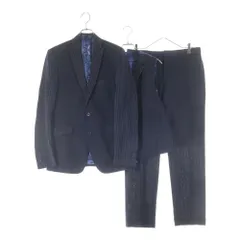 ETRO (エトロ) ウール チェック 2Bテーラードジャケット センタープレス スラックスパンツ シルクベスト 3ピース セットアップ ネイビーのサムネイル