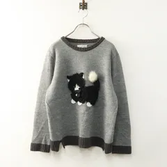 大きいサイズ ローズティアラ ジュエル Rose Tiara JEWEL ネコモチーフ ニット プルオーバー 42｜グレー セーター 長袖【2400014814293】