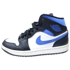 NIKE (ナイキ) AIR JORDAN 1 MID 554724-140 ハイカットスニーカー ホワイト/ブルー US7.5/25.5cm