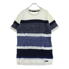 BLACK LABEL CRESTBRIDGE (ブラックレーベルクレストブリッジ) ボーダーニット 半袖シャツカットソー ホワイト 51N02-801-02