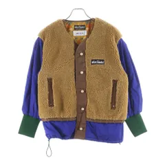 UNITED ARROWS (ユナイテッドアローズ) ×WILD THINGS ワイルドシングス 裏地ボタニカル総柄 袖切替 スナップボタン フリース ジャケット ブラウン/ブルー WT22412SN-MVのサムネイル