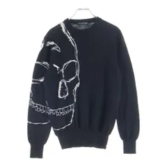 Alexander McQueen (アレキサンダーマックイーン) スカル刺繍 クルーネックニットセーター ブラック 551169 Q1WSOのサムネイル