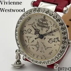 稼働品 Working item ヴィヴィアンウエストウッド Vivienne Westwood 腕時計 レディース Ladies クォーツ Quartz VV006SLRD オーブ チャーム シルバー文字盤 レッド レザー 0724