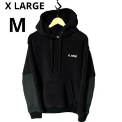 【中古】X-large エクストララージ フリース ボア フーディー バックロゴ Ｍ