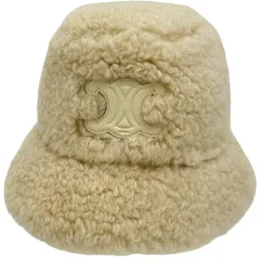 【CELINE/セリーヌ】トリオンフ バケットハット ハット カシミヤ/コットン ベージュ ユニセックス 【中古】【真子質店】【GD】