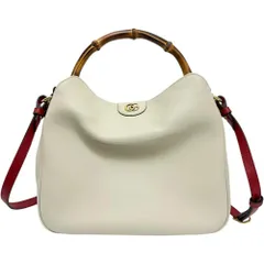 【GUCCI/グッチ】ダイアナ ミディアム 746124  ショルダーバッグ ハンドバッグ レザー/バンブー アイボリーレザー レディース 【中古】【真子質店】【BL】