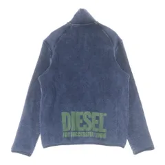 DIESEL (ディーゼル) WAFCOOL-ZIP-LS ワッフル生地 エンブロイダリーデザイン ジップアップ ニット カーディガン レディース ブルー A14881