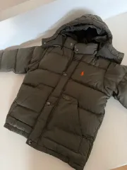 本日限定割引/ポロラルフローレン フードダウン アウター カーキ 4y