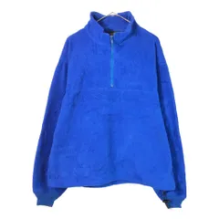 80年代 USA製 Eddie Bauer エディーバウアー ハーフジップ フリースジャケット アウトドア ブルー(メンズ L)中古 古着 X3004