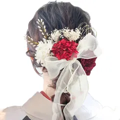 【在庫処分】花嫁 プリザーブドフラワー ドライフラワー 振袖 浴衣 着物 袴 結婚式 和装 卒業式 成人式 髪飾り [JZOON]