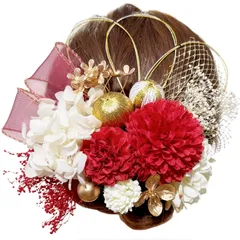 【数量限定】振袖 着物 袴 浴衣 花 和服 成人式 成人式 卒業式 人気 金箔 七五三 和玉 花火大会 かすみ草 祭り ピンポンマム 夏祭り 紫陽花 結納 ドライフラワー 水引 入学式 リボン 結婚式 ヘアーアクセサリー 発表会 髪飾り 赤 [ULITU]