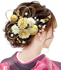 【特価商品】金箔 銀箔 組紐 水引 人気 ロープ ゴールド シルバー ヘアアクセサリー 成人式 前撮り 振袖 卒業式 結婚式 髪飾り 和装 袴 着物 浴衣に [JZOON] ブライダル 花嫁 ヘッドパーツ J0010