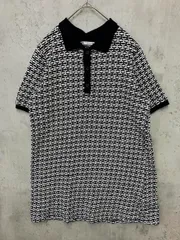 ZARA ザラ ポロ ジャガード シャツ ワンピース sizeM/ネイビー/白 ■■ レディース