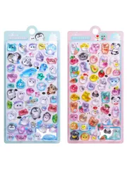 KRGNPLE 実店舗品質 2 枚入り シール ドロップ ぷくぷく ぷっくり ドロップしーる しずくちゃん 3D 立体 精巧な柄 手帳用 装飾 DIY クリエイティブ ファッション かわいい ギフト（セット 177）