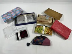がま口財布 5個セット　高級銘織　西陣織　民芸　奈良山水織　特撰 民芸 紬 織元謹製　本場銘 佐賀錦 織元謹製　がま口　コインケース　小銭入れ　財布　織物　小物入れ　もみじ　紅葉　金　京都　和装　着物　昭和レトロ　昭和　レトロ