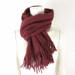 Hi-Land Takashimaya 高島屋 高級 ストール マフラー 大判 ウール カシミア テラコッタ色