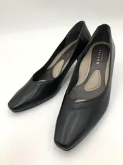RAKUNA ラクナ 日本製 スクエアトゥ Vカット 整体 パンプス size24.0cm/黒 ■■ レディース