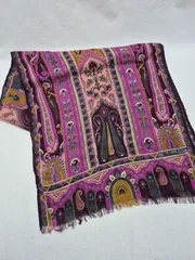 【used品】美品！ETRO レディースストール シルク&ウール MADE IN ITALY