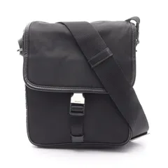 プラダ PRADA ショルダーバッグ ブラック ナイロン サフィアーノレザー ショルダーバッグ ユニセックス Used B