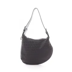 フェンディ FENDI ショルダーバッグ ズッキーノ ダークブラウン キャンバス レザー ショルダーバッグ レディース Used B