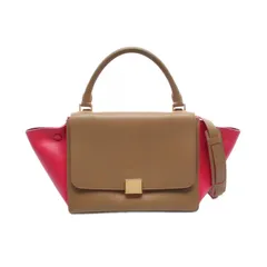 セリーヌ CELINE ハンドバッグ トラペーズ スモール ベージュ/ピンク レザー トラペーズ スモール ハンドバッグ レディース Used B