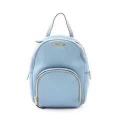 ミュウ ミュウ Miu Miu リュックサック バックパック MADRAS マドラス 5BZ013 ライトブルー レザー バックパック レディース Used Bのサムネイル