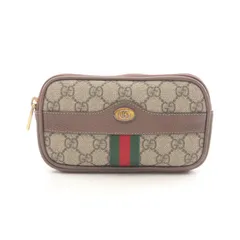 グッチ GUCCI ウエストバッグ オフィディア GGスプリーム シェリーライン 519308 ベージュ/ブラウン PVCコーティングキャンバス レザー オフィディア GGスプリーム シェリーライン ウエストバッグ