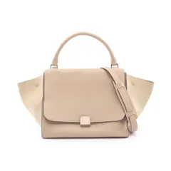 セリーヌ CELINE ハンドバッグ トラペーズ ミディアム グレージュ レザー スウェード トラペーズ ミディアム レディース Used B