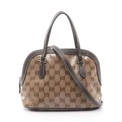 グッチ GUCCI ハンドバッグ GGクリスタル 341504 ブラウン PVCコーティングキャンバス レザー GGクリスタル 2wayショルダー レディース Used B
