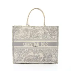 ディオール Dior トートバッグ BOOK TOTE ブックトート ラージ ホワイト/グレー キャンバス ブックトート ラージ レディース Used B