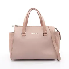 ミュウ ミュウ Miu Miu ハンドバッグ MADRAS ピンク レザー マドラス ハンドバッグ レディース Used B