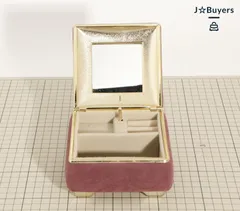 Ct2602 オルゴール付き アクセサリーボックス 宝石箱 鏡付き ジュエリーボックス 収納 小物入れ フィーリングス レトロ インテリア ベロア生地