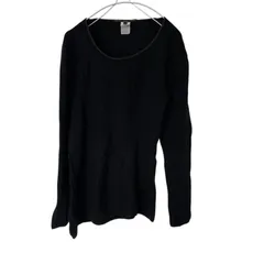  GIANFRANCO FERRE ジャンフランコフェレ リブ編みプルオーバーニット ブラック サイズ44【Z1766】