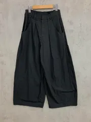 CHUCLLA チュクラ リネン混 ハイウエスト ワイド ウエストタック パンツ sizeM/黒 ■■ レディース